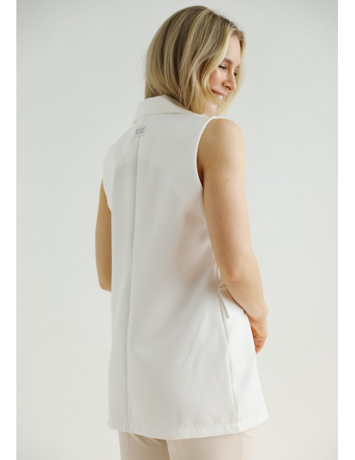 CARRIE Sleeveless Blazer - White