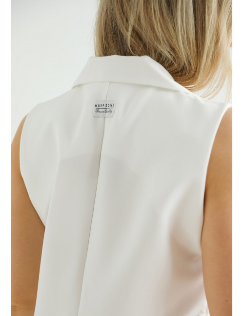 CARRIE Sleeveless Blazer - White