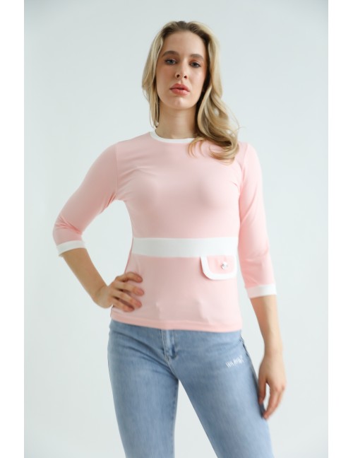 FINLEY gombos felső - Rózsaszín