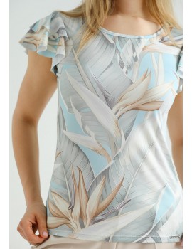MARIE Ruffle Top - Pastel Blue