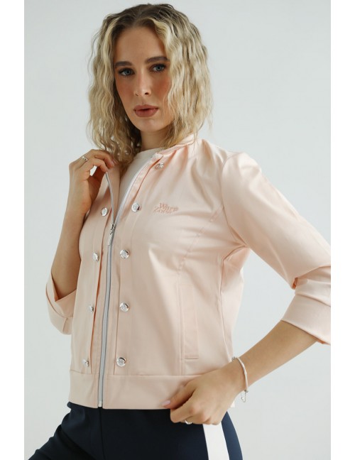 APRIL Hímzett Pamutvászon Dzseki - Púder