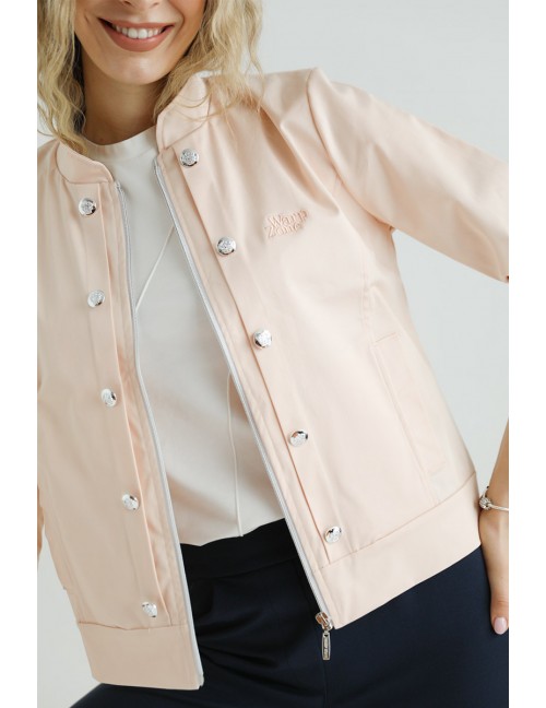 APRIL Hímzett Pamutvászon Dzseki - Púder