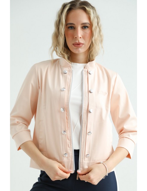 APRIL Hímzett Pamutvászon Dzseki - Púder