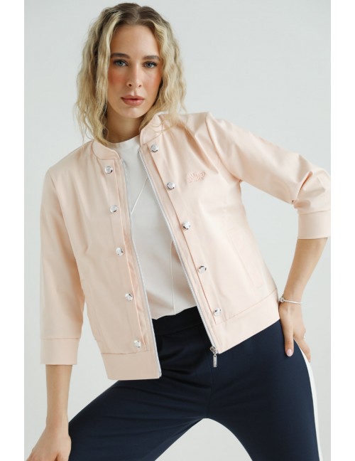 APRIL Hímzett Pamutvászon Dzseki - Púder