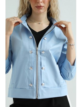 APRIL Embroidered Jacket - Blue