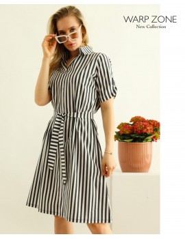 HAILEY Poplin Shirt Dress - Black