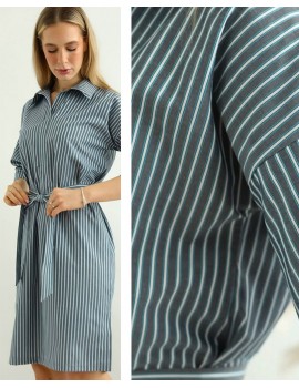 HAILEY Poplin Shirt Dress - Striped