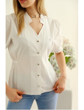 YASMIN Hímzett Puplin Ing - Fehér