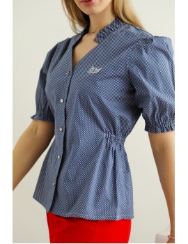 YASMIN Hímzett Puplin Ing - Sötétkék