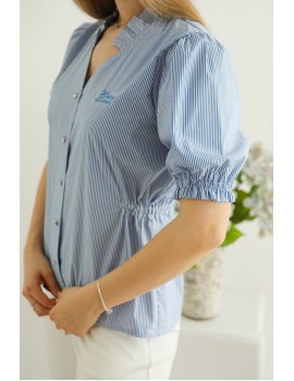 YASMIN Hímzett Puplin Ing - Kék