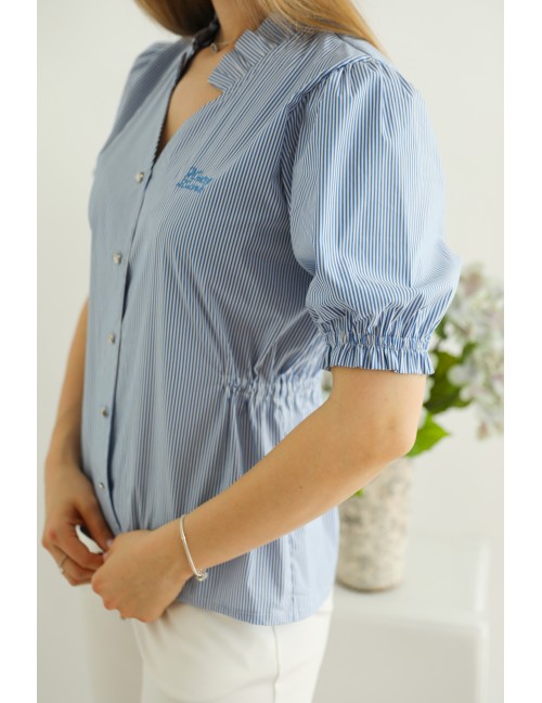 YASMIN Hímzett Puplin Ing - Kék