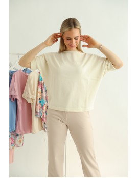 LANA Summer Knit Top - Beige