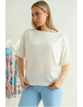 LANA Nyári Kötött Felső - Fehér