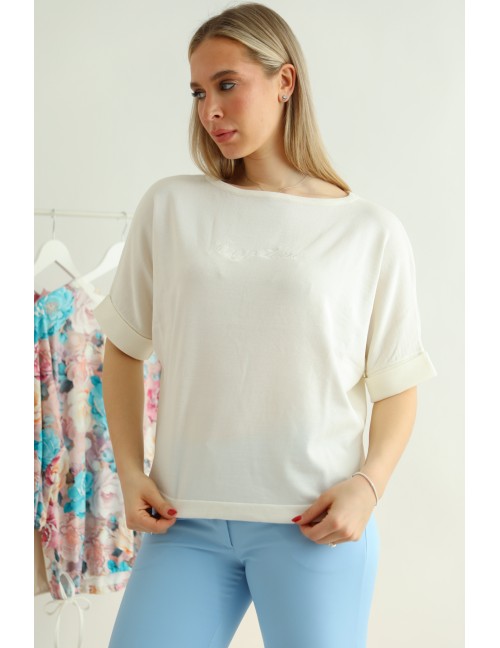 LANA Nyári Kötött Felső - Fehér