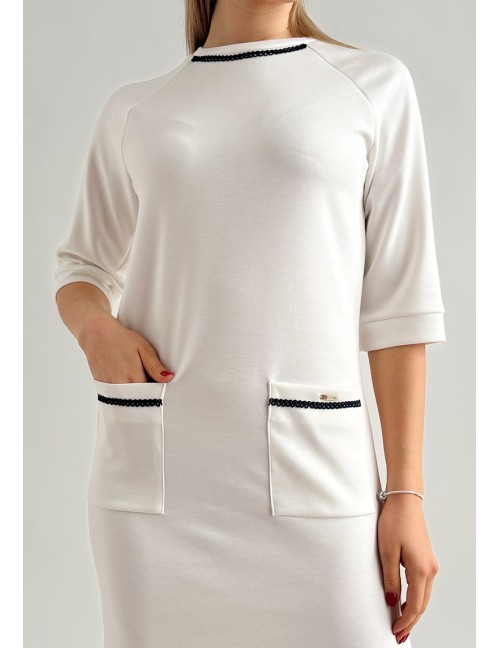 POLLY Dress with Pockets - White