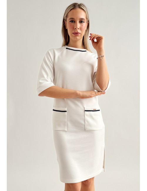 POLLY Dress with Pockets - White