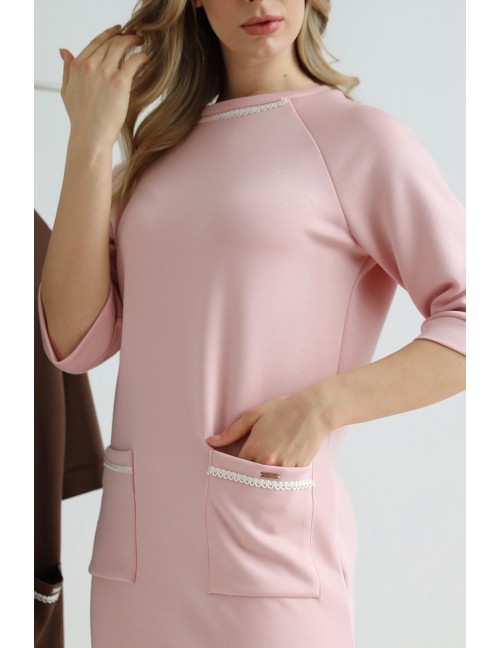 POLLY Dress with Pockets - Light Pink