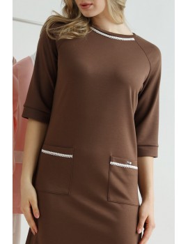 POLLY Dress with Pockets - Chocolate
