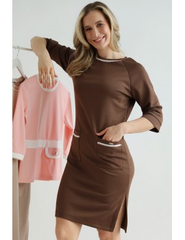 POLLY Dress with Pockets - Chocolate