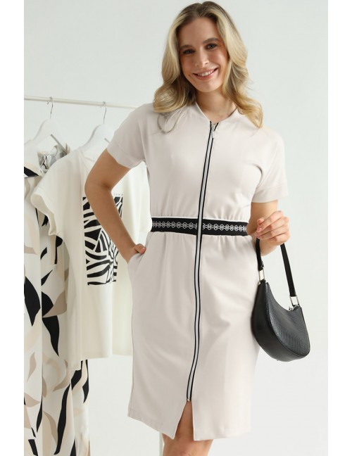 MARTA Gumis Derekú Cipzáras Ruha - Fehér
