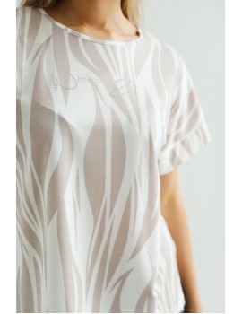 JENNIE T-Shirt - Beige Prints