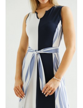 MINNIE Dress with Belt - Navy Print