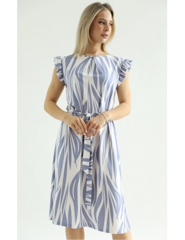 ZINA Print Dress - Blue