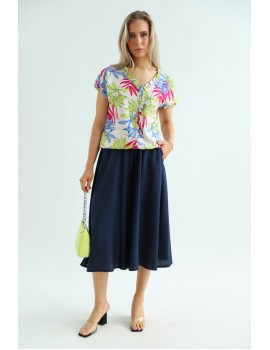 VALERIE Linen Trousers - Dark Blue