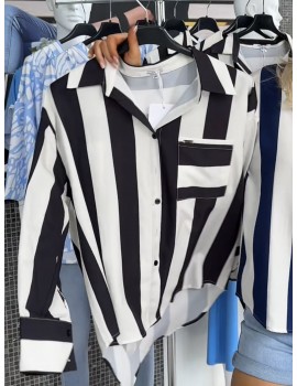 Striped Shirt  - Black