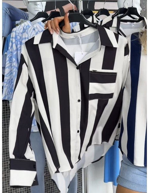 Striped Shirt  - Black