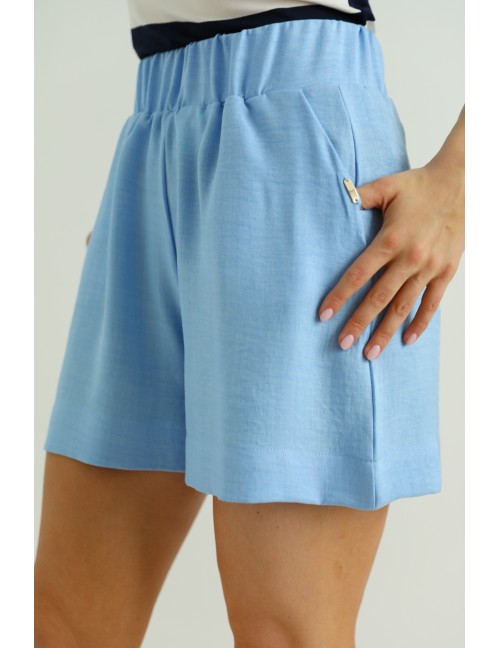 TASIA Len hatású Short - Kék