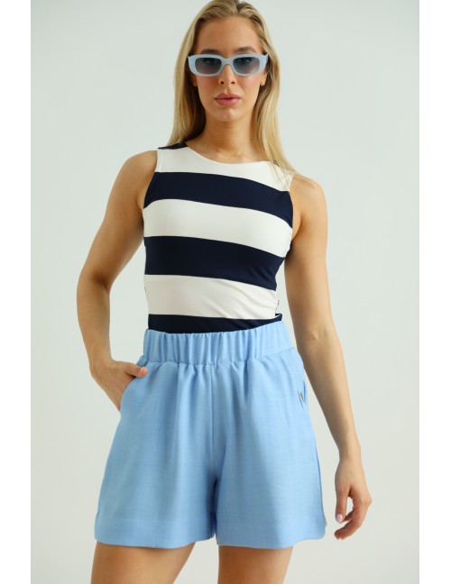 TASIA Len hatású Short - Kék