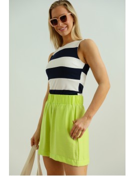 TASIA Len hatású Short - Almazöld