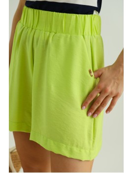 TASIA Len hatású Short - Almazöld
