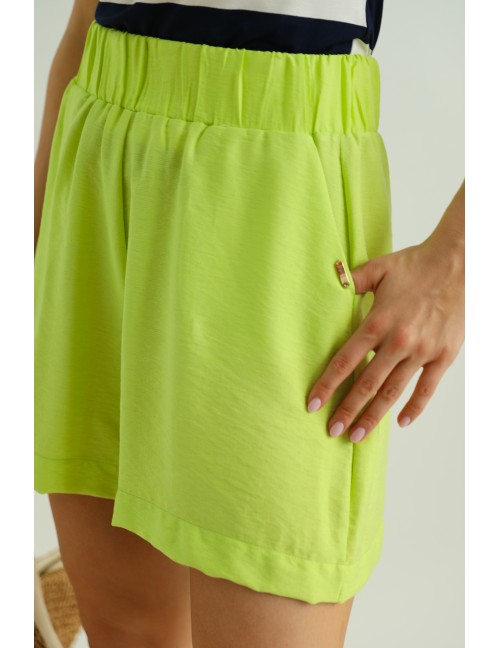 TASIA Len hatású Short - Almazöld