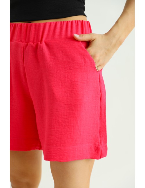 TASIA Len hatású Short - Piros