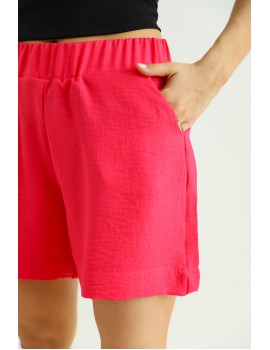 TASIA Len hatású Short - Piros