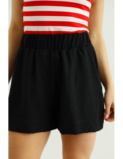 TASIA Len hatású Short - Fekete