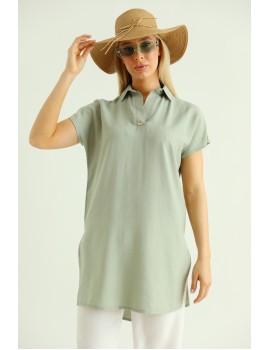 MALANA Len hatású Tunika - Khaki
