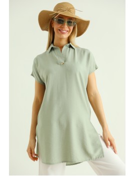 MALANA Len hatású Tunika - Khaki