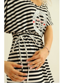 VIRANA Dress - Black Striped