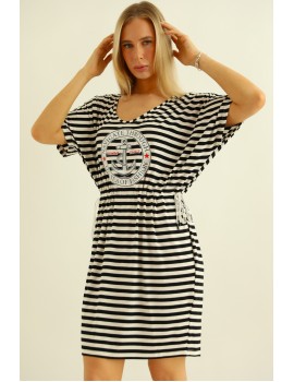 VIRANA Dress - Black Striped