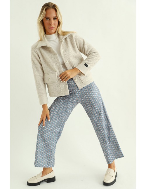 FRANCESCA Printed Trousers - Blue