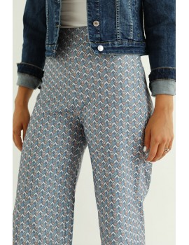 FRANCESCA Printed Trousers - Blue