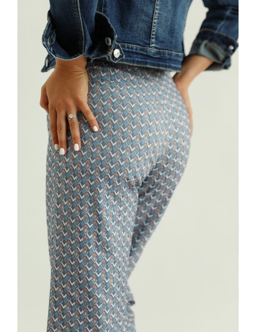 FRANCESCA Printed Trousers - Blue