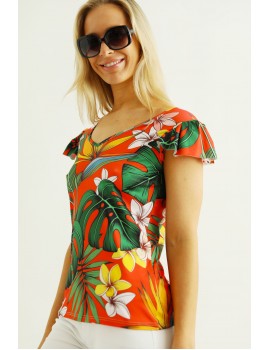 PENELOPE Ruffle Top - Orange
