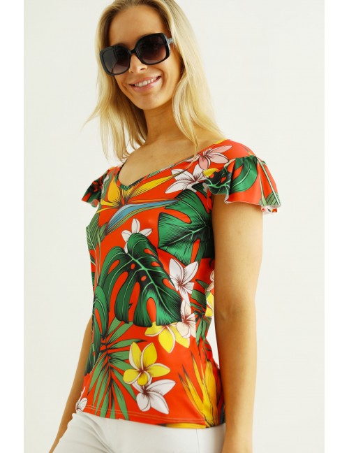 PENELOPE Ruffle Top - Orange