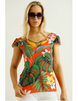 PENELOPE Ruffle Top - Orange