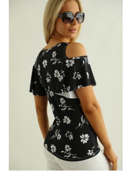 MINNIE Open Shoulder Top - Black