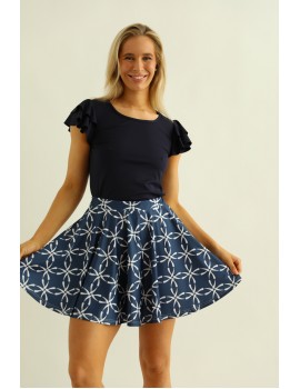 TALLIE Print Skirt - Sötétkék